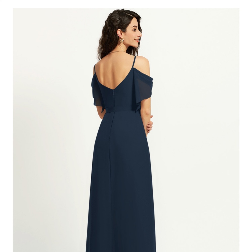 JJ’s House Navy cold shoulder long maxi dress 22W - Picture 9 of 13